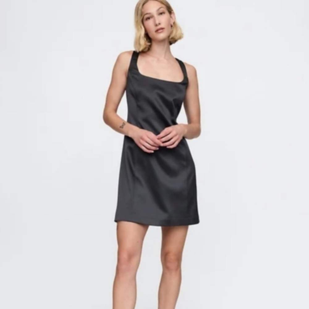 Gap Square Neck Satin Mini Dress